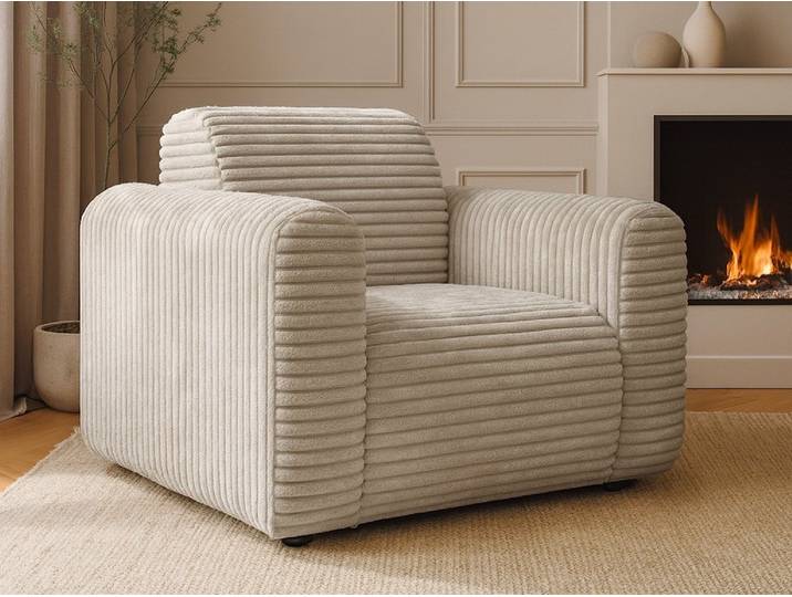 Beautysofa Sessel Puerto – Komfortabler Sitzplatz im modernen Design (komfortabel Rückenlehne und Armlehnen, In vielen Farben zur Auswahl), Stoff Cord