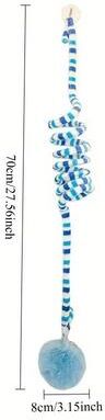 Uplift Picks Interactive Hanging Cat Teaser Toy With Bell blue