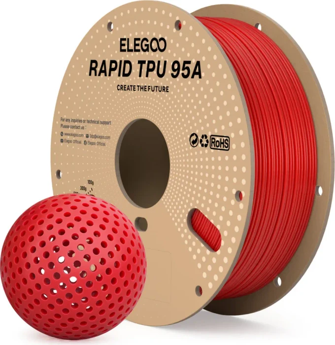 Rapid TPU95A, 3D-Filament 1,75 mm, Rot, 1 kg