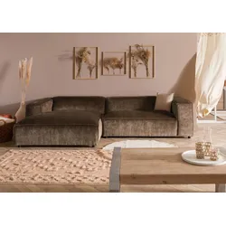Ecksofa 304x164x69 Ottomane links Cord taupe VALENCIA