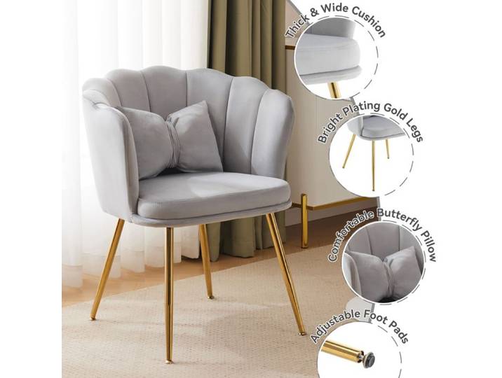 Feuille épaissie Nouveau Premium sense Set de 2 chaises de salon modernes en velours chaises de salle de bain chaises rembourrée