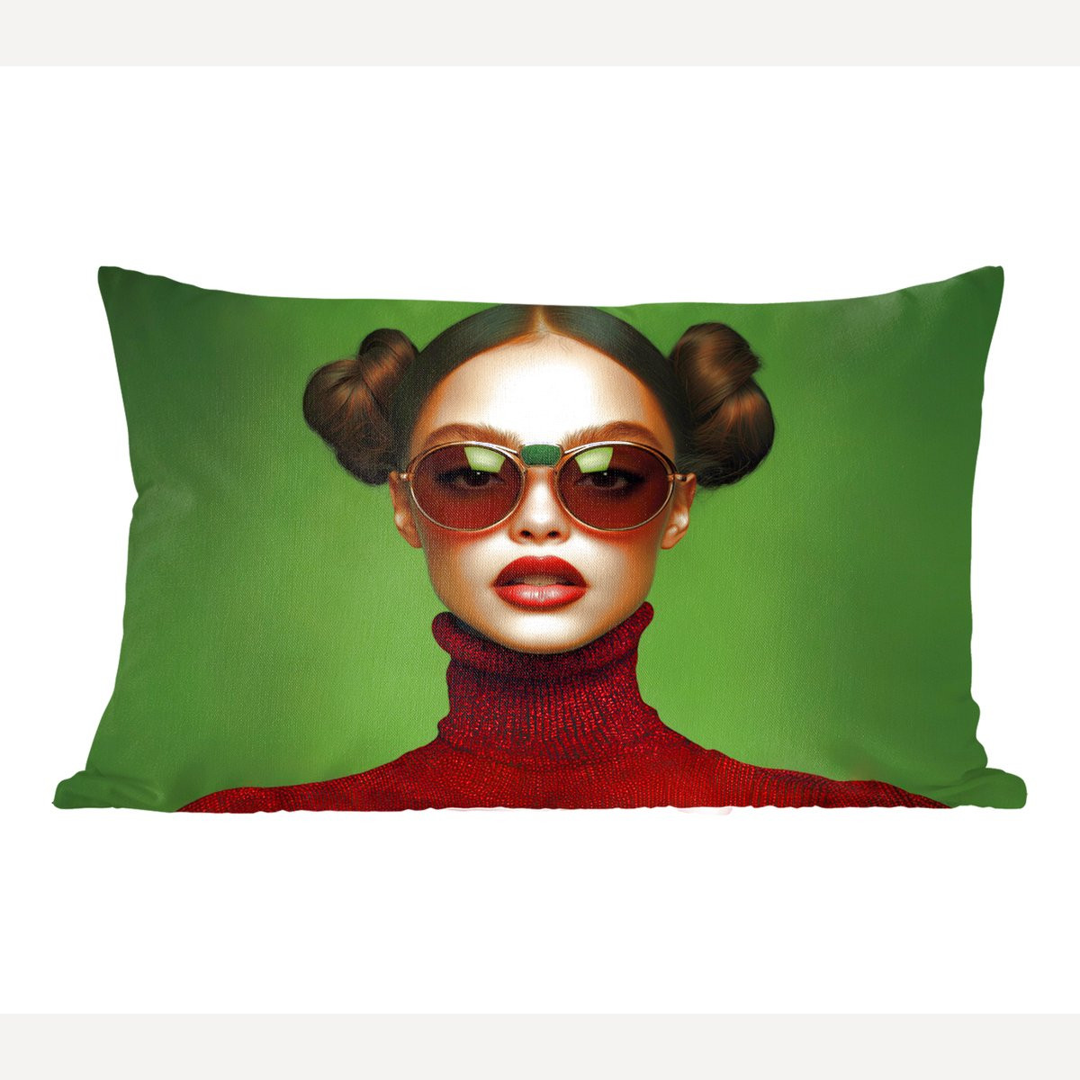 Modern Aesthetic Sierkussen Vrouw Groen - 50 x 30 cm