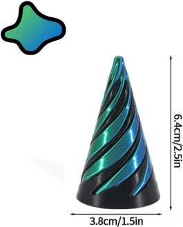Inspire Picks 3D Printed Rotating Spiral Pyramid Anti Stress Fidget Toy & Sensory Desk Decor 1