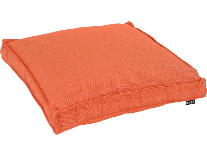 Sitzkissen H.O.C.K. Caribe , orange (orange, unifarben), B:50cm H:5cm L:50cm, Polyacryl (dralon), Dekokissen_Sitzkissen_Kissenhüllen, Sitzkissen, Outdoor geeignet