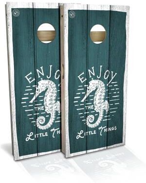 Skip's Garage Enjoy The Little Things Outdoor Cornhole Board Set
