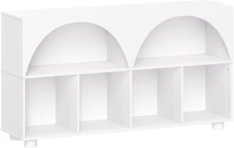 RiverRidge Home "RiverRidge Kids Curve Appeal 46"" Bookcase with 4 Cubbies and Arched Design -Bookshelf Toy Storage Organizer -White/Optional Bins"