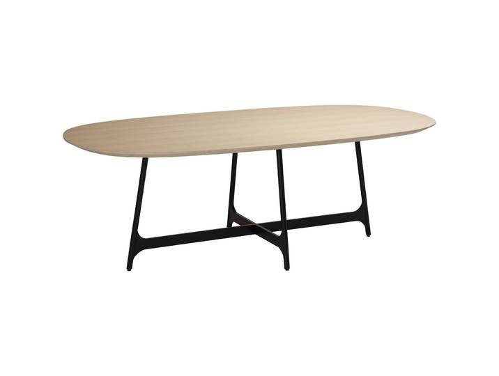 DAN-FORM Esstisch Ooid Metall schwarz/eiche B 110 T 220 cm