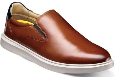 Florsheim Social Plain Toe Slip On Sneaker - Mens 11 Brown Slip On W