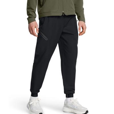 Trainingshose UNDER ARMOUR "UA UNSTOPPABLE WOVEN JOGGER", Herren, Gr. L, N-Gr, schwarz,, schwarz, Obermaterial: 90% Polyester, 10% Elasthan, Hosen Trainingshose, sportlicher Stil, leichtes Material, wasserabweisendes Gewebe