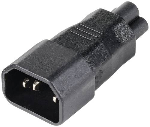 TRU COMPONENTS Netz-Adapter Kaltgeräte-Stecker C14 - Kleeblatt-Buchse C5 Gesamtpolzahl: 3