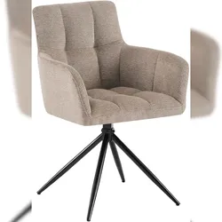 DELUKE Esszimmerstuhl DEBAS - Stoff Taupe 59x59x87 cm | Essstühle Esszimmerstühle Küchenstühle Wohnzimmerstühle