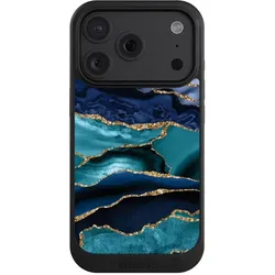 Nivocase Hülle für Apple iPhone 18 Pro Handyhülle NIVOcore Case Schwarz Glitzer Look Marmor Trends (Apple iPhone 18 Pro), Smartphone Hülle, Schwarz