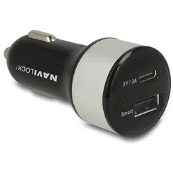 KFZ-USB Ladeadapter Navilock 12-24V -> 1x USB C + 1x USB A