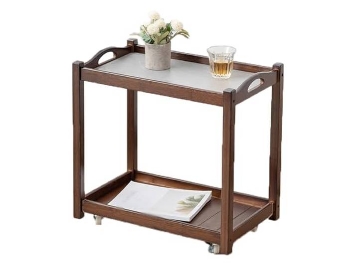Beweglicher Teetisch, multifunktionaler Beistelltischwagen aus Holz Geeignet for die Aufbewahrung von Gegenständen im Wohnzimmer, Schlafzimmer und Arbeitszimmer couchtisch