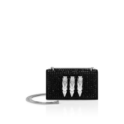 Schultertasche PHILIPP PLEIN "Eagle Mit Schmucksteinen", Damen, schwarz (02, schwarz), Taschen Schultertasche