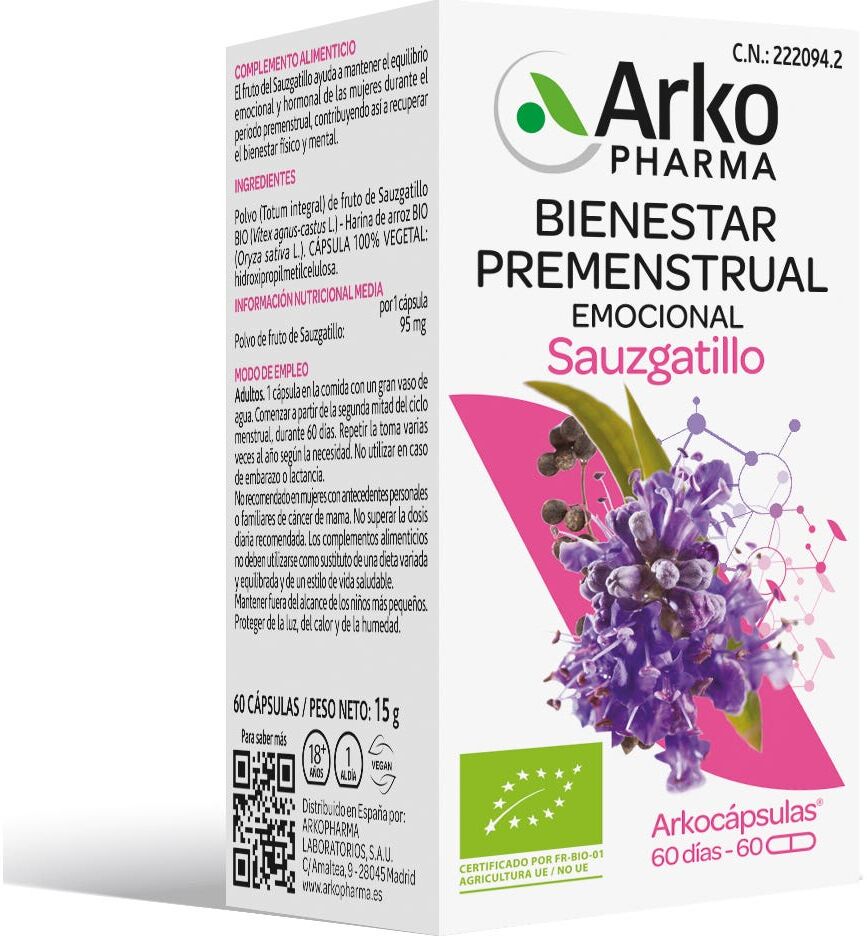 Arkopharma Arkocápsulas Sauzgatillo Bio 60 cáps