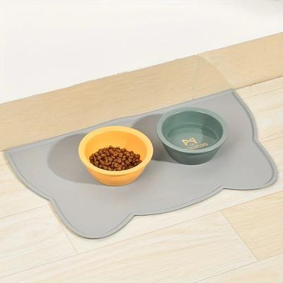 Uplift Treasures Waterproof Silicone Pet Feeding Mat grey 17.32 * 9.45 In