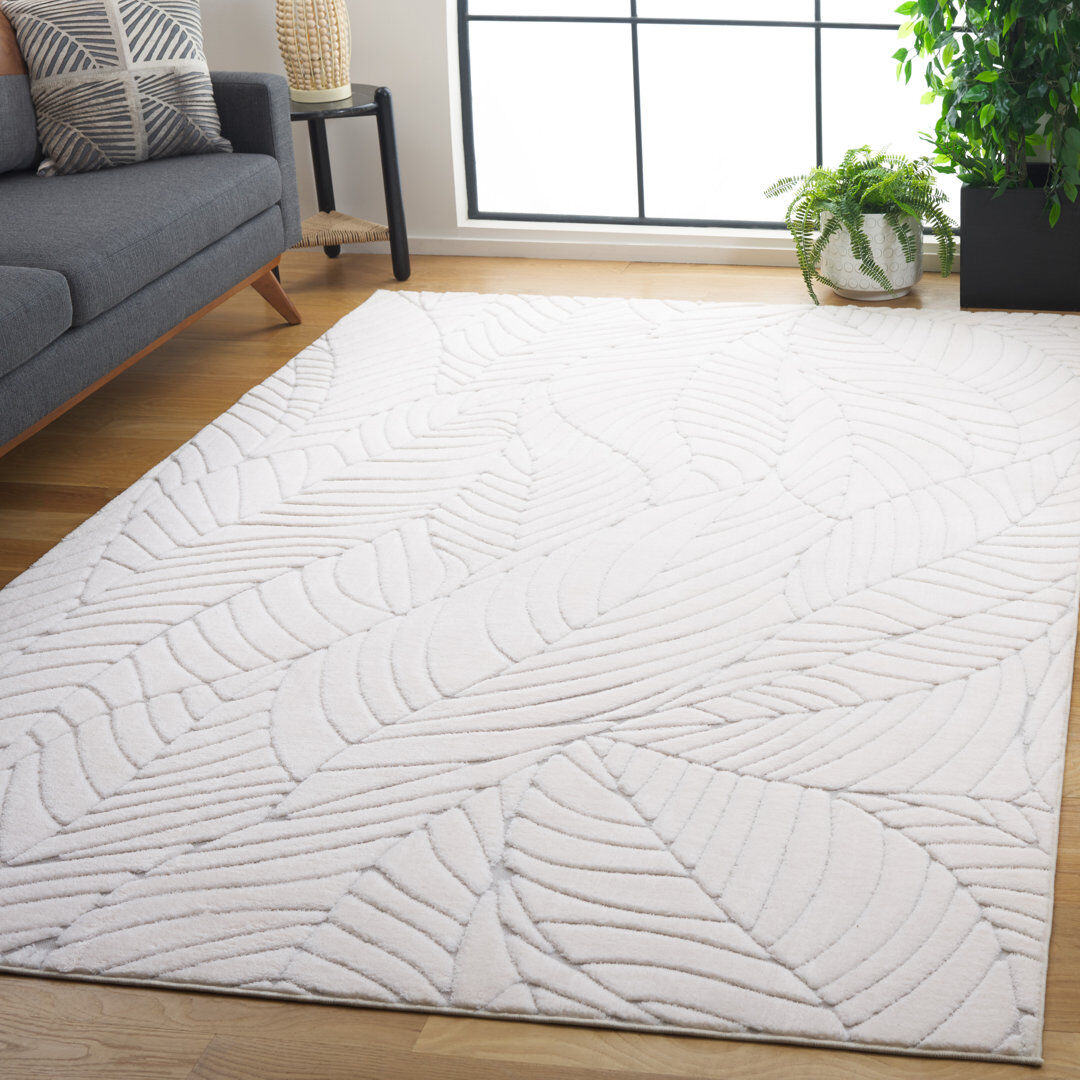 ClassicLiving Floral Area Rug White Rectangle 244 x 305cm