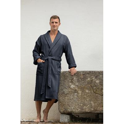 Herrenbademantel FRAMSOHN FROTTIER "Ocean Bio" Gr. S, grau (natural graphit), S, Frottier, Hausmäntel, aus 100% GOTS zertifizierter Bio-Baumwolle