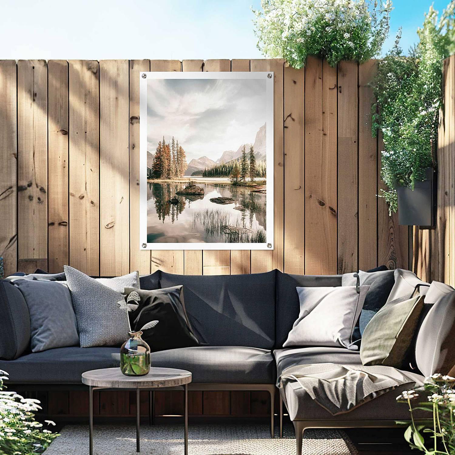 home24 Outdoor-poster Bergmeer beige, 60 x 80 cm