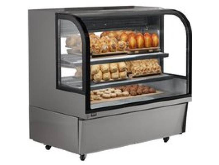 VEVOR Kühlvitrine Gebäckvitrine 505 L 2-stufiger kommerzieller Kühlvitrinenschrank Kuchentheke kkalte Theke mit LED-Beleuchtung & Abluftkühlung Rollbar, für Bäckereien Café Restaurant usw.