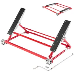 VEVOR Tragbare Hebebühne 2000 kg Tragkraft, Stahlkonstruktion mit Schnellheber & 585 mm Max. Hubhöhe & Verstellbarer Breite & Räder, Hebevorrichtung für Pkw Kleintransporter, für Garage Werkstatt