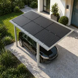 Ximax Aluminium Solar-Carport Linea Typ 80 556 x 273 cm 87 kg/qm Edelstahl-Look