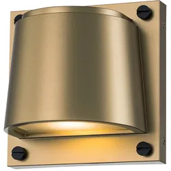 Elstead Lighting Scout Außenwandleuchte klein GU10 in Heritage Brass mit geätzter Linse Scout