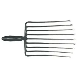 Krumpholz Steingabel 9,Zinken-L.330mm m.Federdülle,o.Stiel Stahl,rot-silber lack.