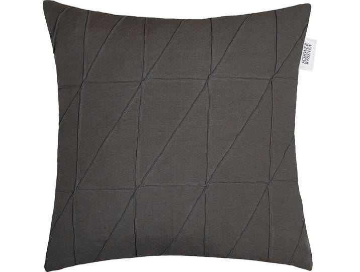 Dekokissen Across , grau (anthrazit, unifarben), B:45cm L:45cm, Baumwolle, Leinen, SCHÖNER WOHNEN-KOLLEKTION, Dekokissen_Sitzkissen_Kissenhüllen, Dekokissen, mit graphischer Ziernaht
