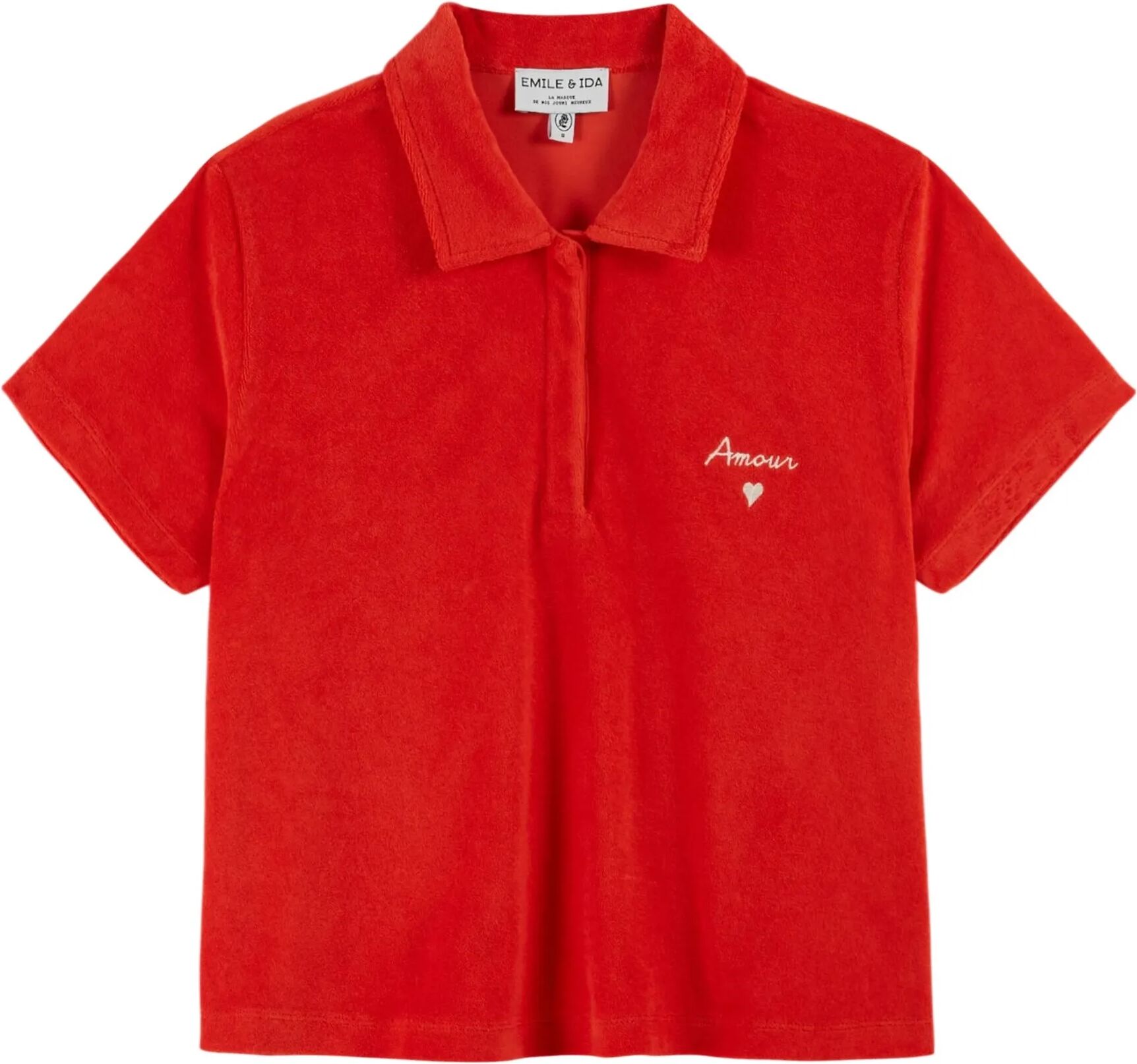 Emile et Ida Polo Eponge Brodé Coquelicot L