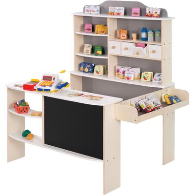 Kaufladen ROBA "Verkaufsstand weiß/grau", grau (weiß, grau), Kaufläden, KinderB:100cm H:120cm T:78cm, inklusive Kaufladenzubehör, B:100cm H:120cm T:78cm