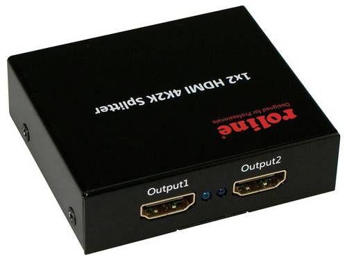 Roline 2 Port HDMI-Splitter Ultra HD-fähig 3840 x 2160 Pixel Schwarz