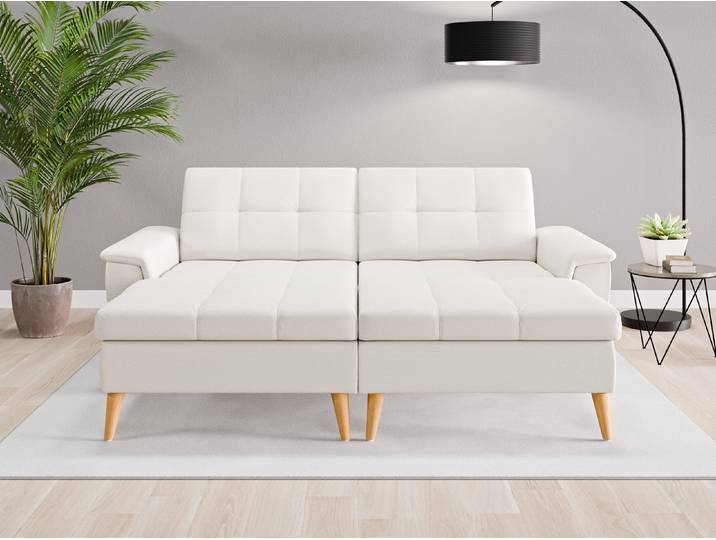 Loveseat Rio - Beige/Braun (Cremeweiß) - Softwolle