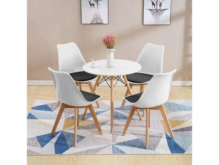 JEOBEST TABLE A MANGER SEULE TABLE DE SALLE À MANGER SCANDINAVE POUR 1- 3 PERSONNES，ROND 70CM*72CM