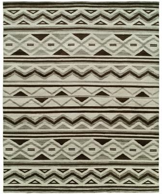KALATY Traditional Grey Hand-Knotted Wool Area Rug