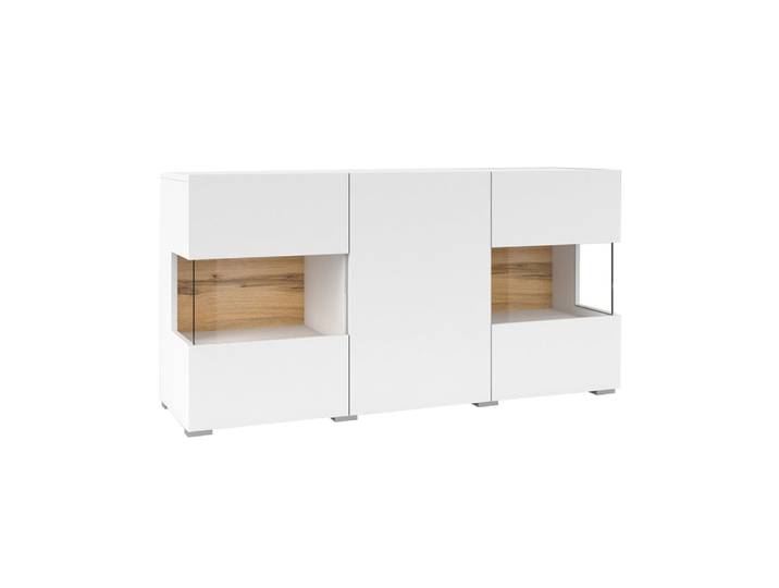 Buffet 3 portes panneaux hdf blanc