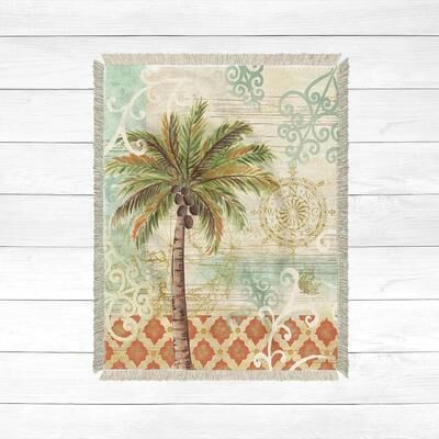 Laural Home Spice Palm Woven Throw Blanket