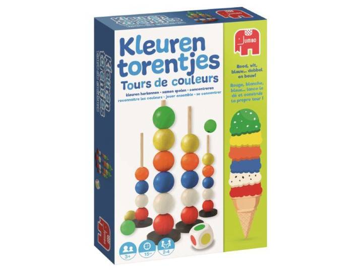 Jumbo Kleurentorentjes - Spel - Kleuren leren onderscheiden - (2-4 spelers)