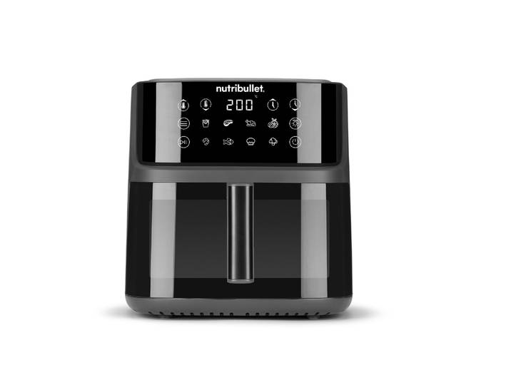 NUTRIBULLET Heißluftfritteuse CRISPLITE™ NBA0811DG , schwarz, B:33,3cm H:34,8cm T:43,5cm, Fritteusen, PFAS freie Oberflächen im Garkorb, 3-in-1Crisp-/Grill-/Pizzaplatte, Heißluftfritteuse