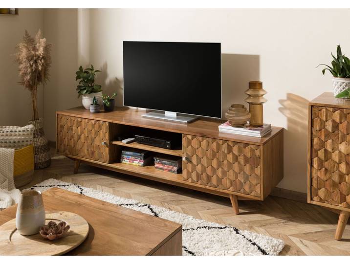 TV-Board Akazie 170x42x48 Akazie natur lackiert MOSAYK #111