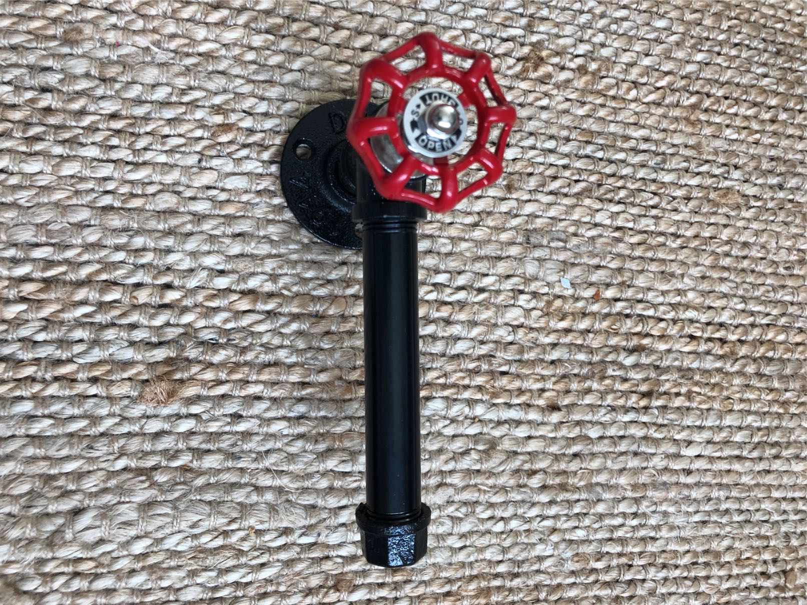 Herligt Hjemme Toiletpapirholder, Sort “single Water Pipe Stopcock” – Industrial-Serien