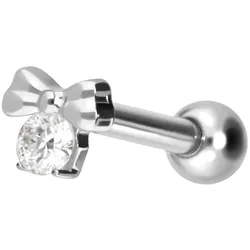 Titan Ohrpiercing mit Innengewinde SCHLEIFE + KRISTALL