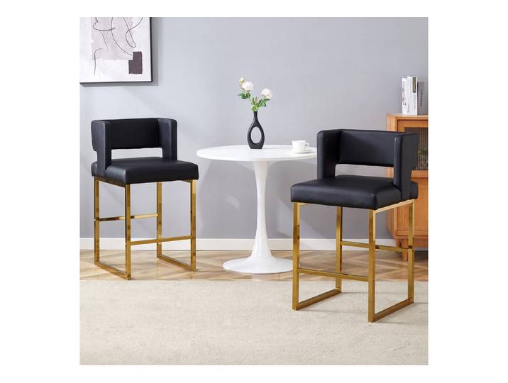 OKWISH Barhocker Polsterstuhl Barstühle 2er-Set (quadratische Sitzform mit Metallbeinen, leichtes komfortables Design), Wohnzimmerstuhl