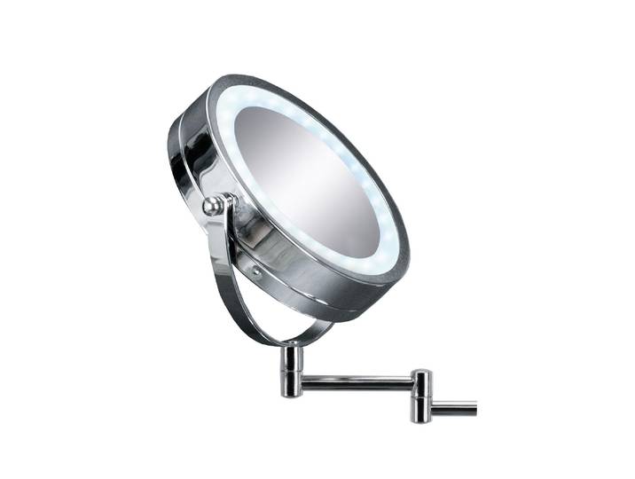 Kosmetikspiegel KLEINE WOLKE Brilliant Mirror , silber, B:26cm H:28,5cm T:4cm, Glas, Metall, Spiegel, Kosmetikspiegel, LED-Kosmetikspiegel