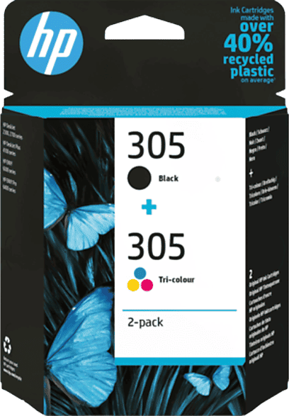 Cartucho de tinta - HP 305 Combo 2 Pack, Negro/Tricolor, 6ZD17AE