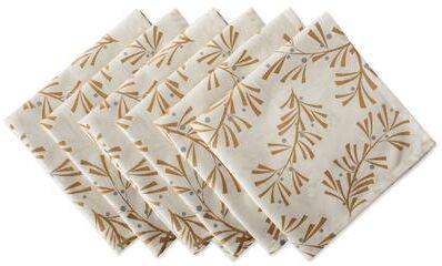 DII Design Imports Gold Christmas Collage Napkin Set (Set of 6)