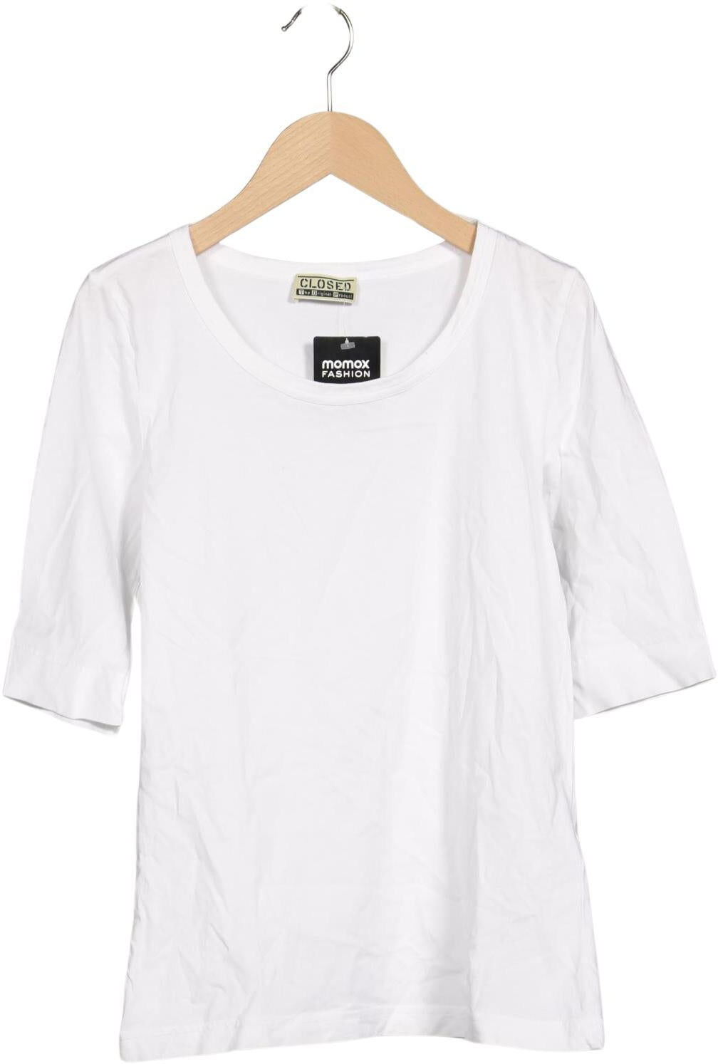 Closed Damen T-Shirt, Weiß, Gr. S, Baumwolle - Second Hand