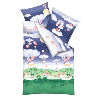Kinderbettwäsche KAEPPEL "Schlafschafballon", bunt, B/L: 100cm x 135cm, 1 Stk., 1 Stk., Renforcé, B/L: 40cm x 60cm, 2, Renforcé, Obermaterial: 100% Baumwolle, Bettwäsche