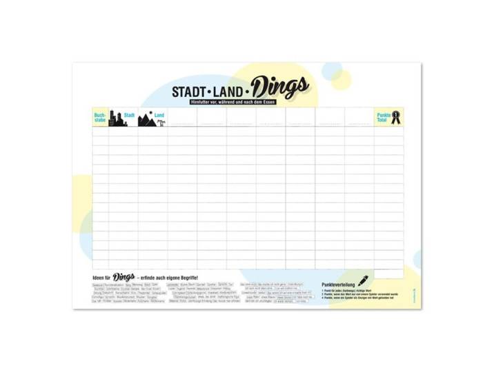 Papiertischset Stadt, Land, Dings
